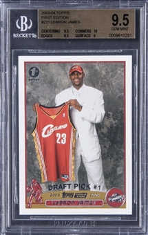 2003-04 Topps 1st Edition #221 LeBron James Rookie Card - BGS GEM MINT 9.5